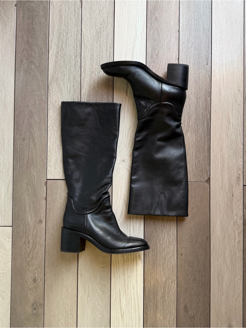 Vince Fabian Block-Heeled Leather Boots